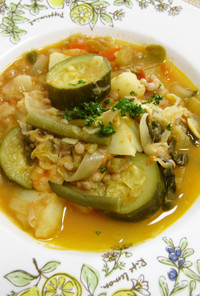 サルディーニャ風魚介入り野菜スープ