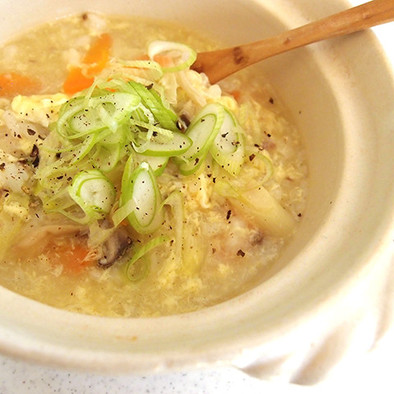 ヌートリアスープde中華風ふんわり卵雑炊の写真