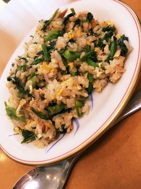 ツナと野沢菜のチャーハン
