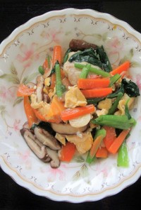 鶏のささみと小松菜のとろみ炒め
