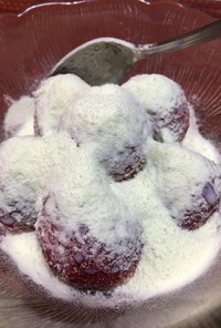 スキムミルクで雪の苺❄️我が家の食べ方
