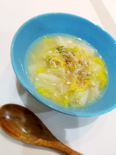 白菜と貝柱の中華スープ☆キヌア入りの写真