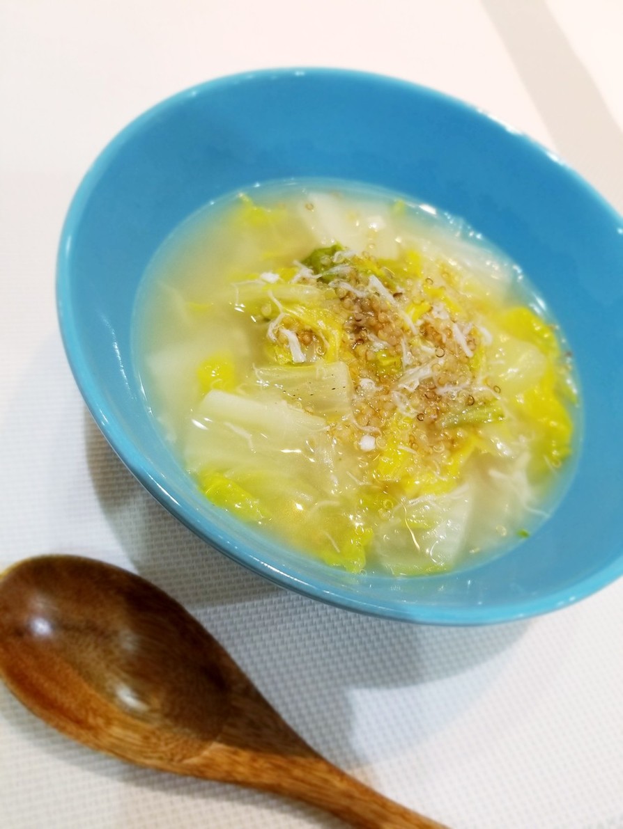 白菜と貝柱の中華スープ☆キヌア入りの画像