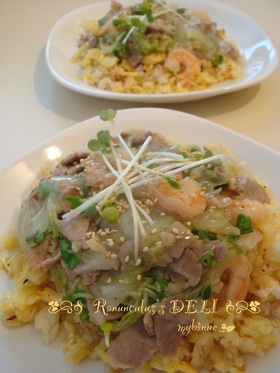 エビと白菜の♔トロトロあんかけチャーハン