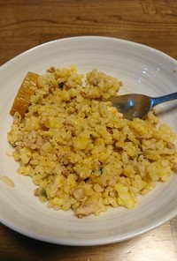 簡単アレンジ・ネギ塩豚の卵炒飯