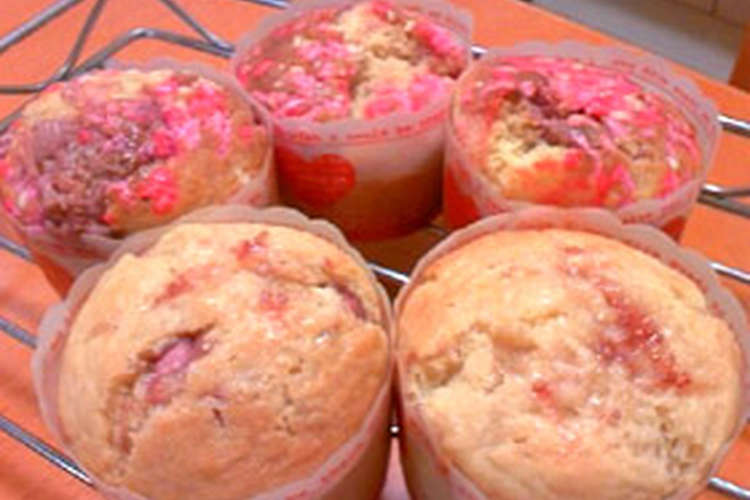 苺づくしのマフィン ホットケーキミックス レシピ 作り方 By Marrytex クックパッド 簡単おいしいみんなのレシピが350万品