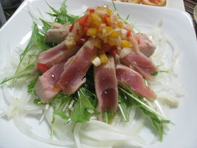 カラフル♪炙りマグロのカルパッチョ