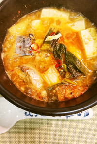 サバ缶の純豆腐風辛スープ