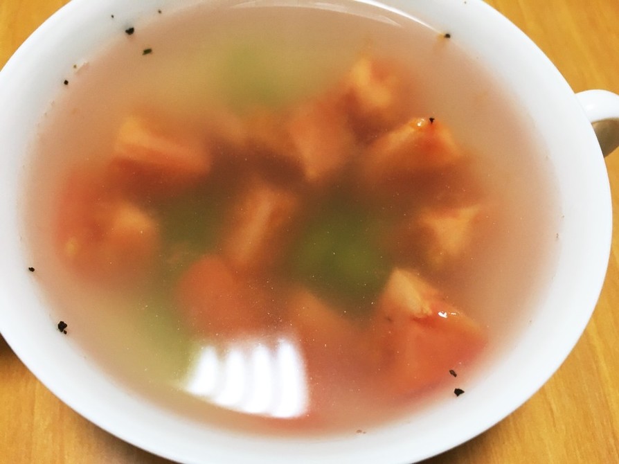 簡単！トマトと枝豆のスープの画像