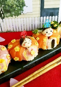 ハート型で簡単ひな祭り寿司♪お雛様