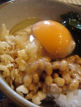 ★自分へのご褒美★納豆たぬき丼★
