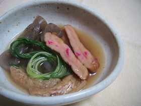 水菜とこんにゃくのさっと煮