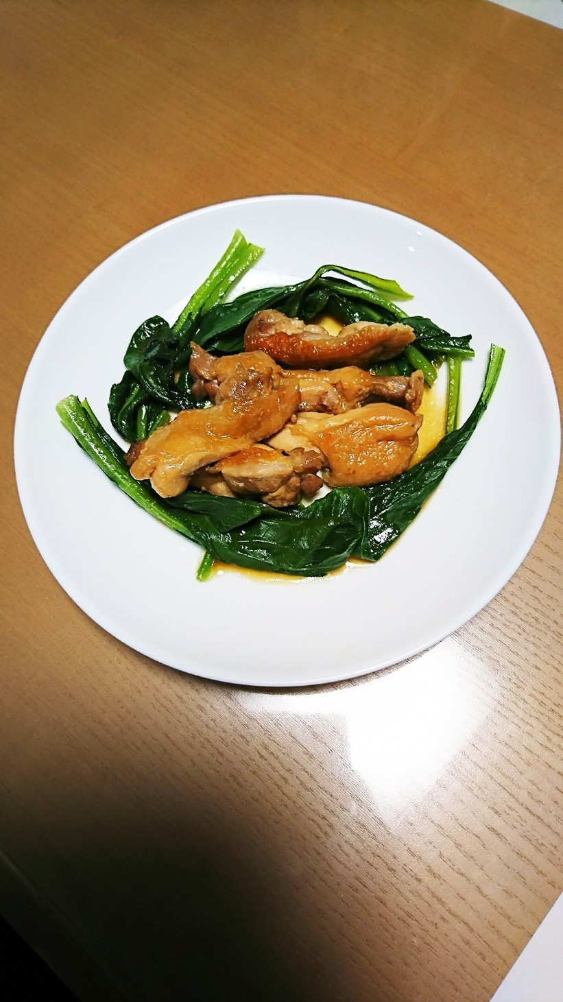 鶏肉と小松菜の照り焼きの画像