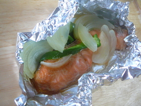 サーモンのホイル焼き