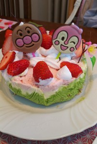 雛祭りに、３色アイスケーキ☆