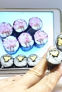 寿司型・模様巻き(お花見で一杯)