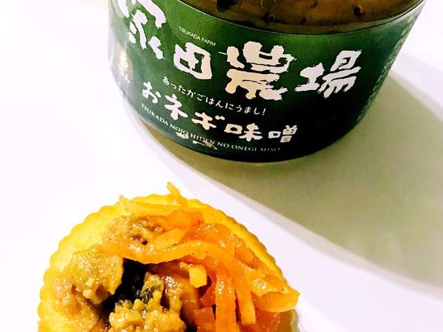 塚田農場のネギ味噌とナムルのせクラッカー By Chocolaちーず