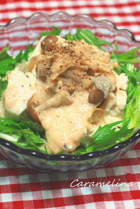 くずし豆腐サラダの明太子ソース