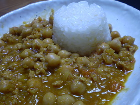 ひよこ豆のキーマカレー