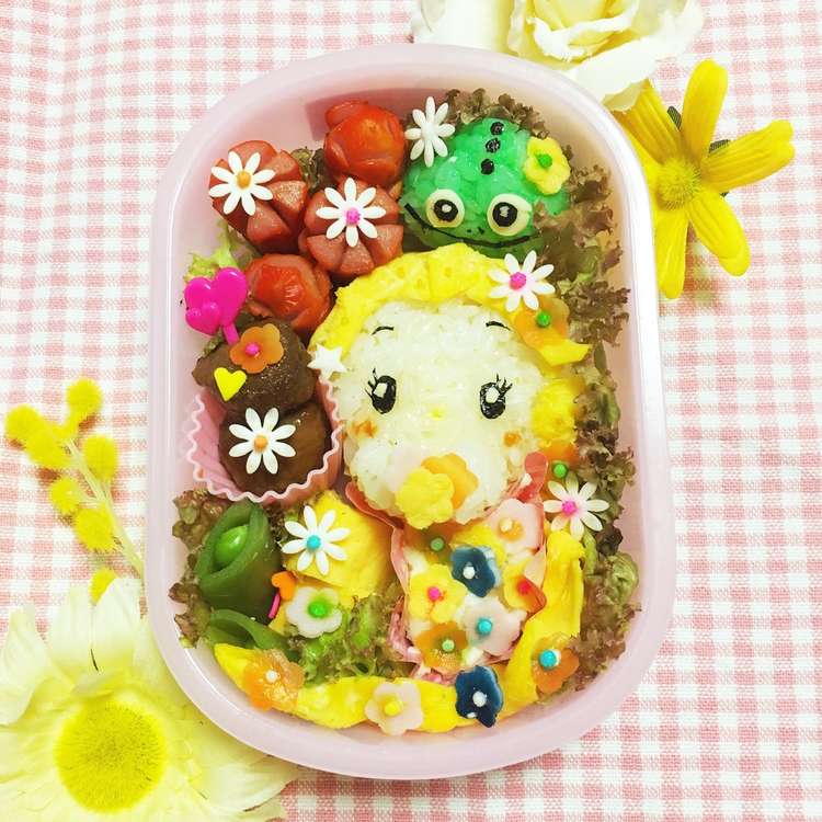 ディズニープリンセスラプンツェルキャラ弁 レシピ・作り方 by みっ 