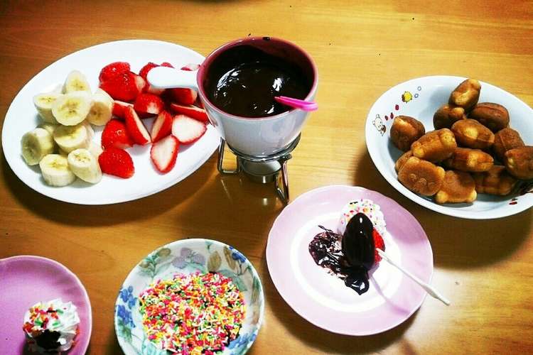 カロリーおさえてチョコフォンデュ レシピ 作り方 By Crayonmama クックパッド 簡単おいしいみんなのレシピが359万品