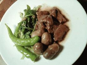 牛肉とフクロ茸の牡蠣油煮込み