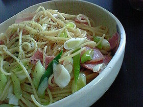めんつゆで和風パスタ