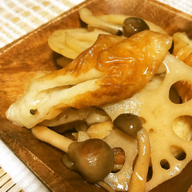 簡単!お弁当◎蓮根と竹輪としめじの煮物