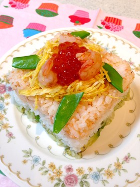 ひな祭りに。菱餅風ご飯ケーキ