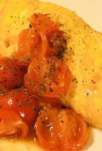 プチトマトソース☆リコッタチーズオムレツ