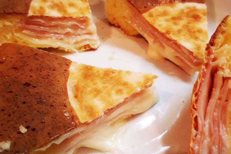 餃子の皮で作るハムチーズ中華パンケーキ レシピ 作り方 By ユウユウパンダ クックパッド