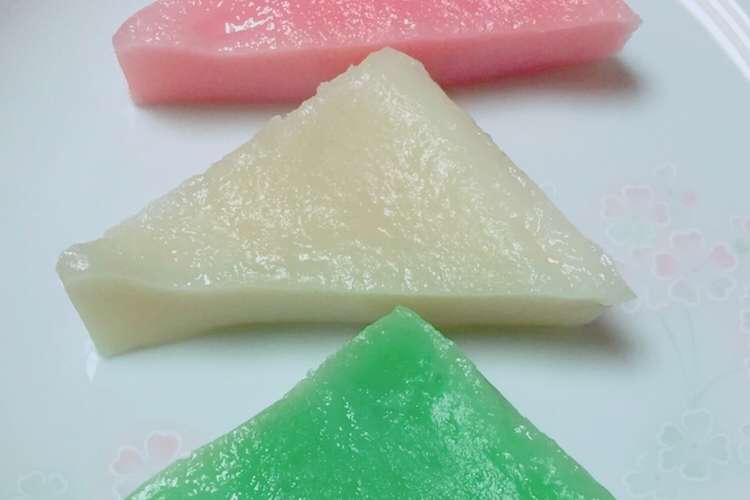 お雛祭り 三色ういろう 菱餅代わりにも レシピ 作り方 By Cookingﾏﾏ クックパッド 簡単おいしいみんなのレシピが360万品