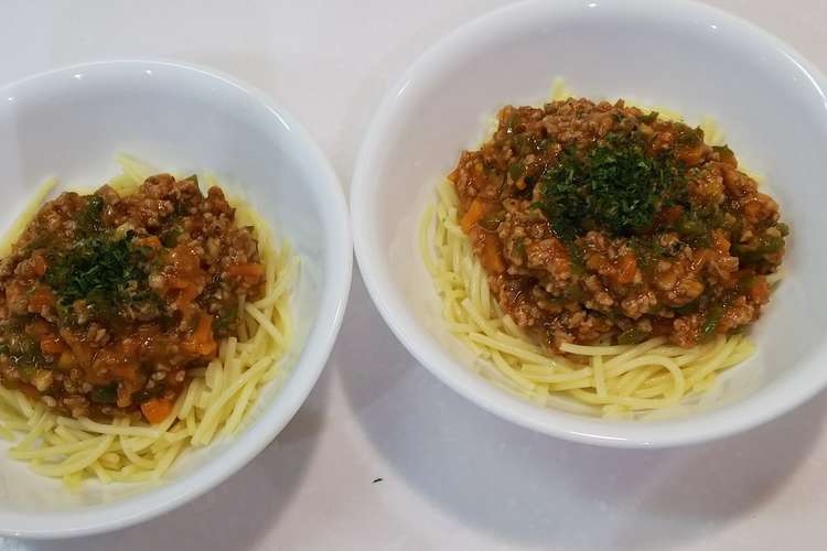 犬のごはん ミートソーススパゲッティー レシピ 作り方 By R2ぷーママりーり クックパッド