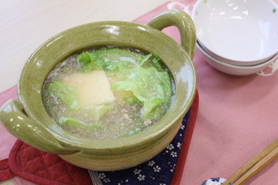 レタス湯豆腐 明太子風味の写真