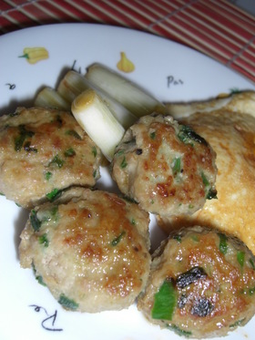 にら団子と葱の甘辛焼き煮