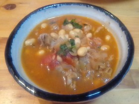 大豆とラム肉のトマト煮
