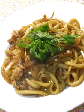 柚子香る♡なめ茸しょうゆ焼きうどん