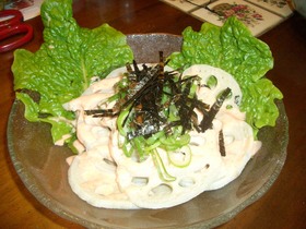 茹でてかけるだけ~☆簡単明太れんこん☆