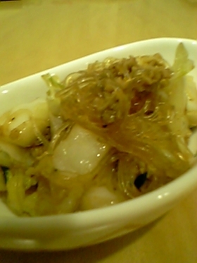 餃子の中身で是非・・白菜と春雨のオイ炒め