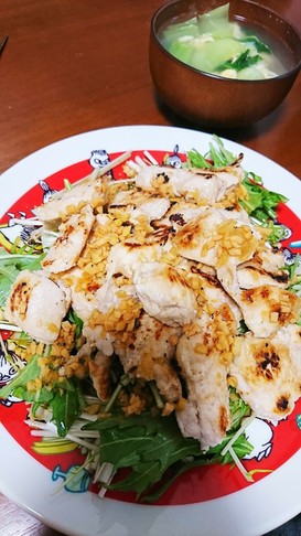 【減量中】胸肉のごま油ドレッシングがけ
