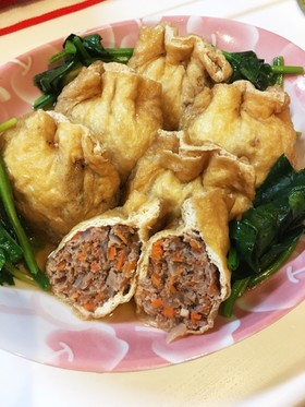 おふくろの味!ひき肉の袋煮