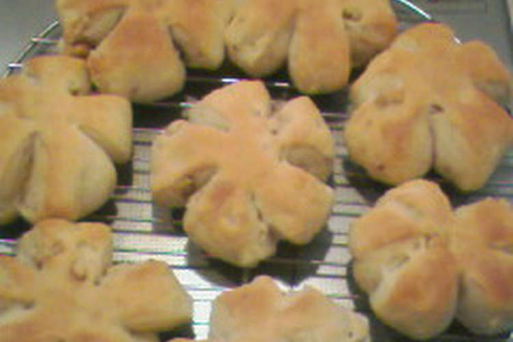 しっとりふわふわクルミパン 花型 レシピ 作り方 By ライムグリーンポトス クックパッド 簡単おいしいみんなのレシピが373万品