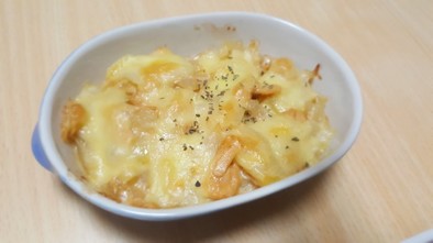 レンジで！玉ねぎとツナのチーズ焼きの写真