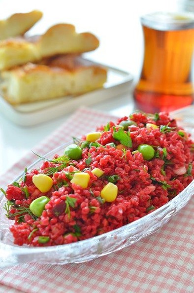 トルコ家庭料理☆ビーツのピンクサラダの写真