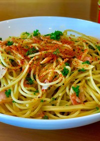 スパゲティ・七味ペペロンチーノ
