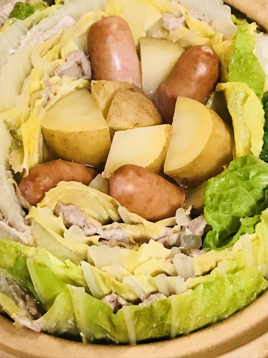 まん中ポトフの寄せ鍋☆白菜と豚肉の野菜鍋の画像