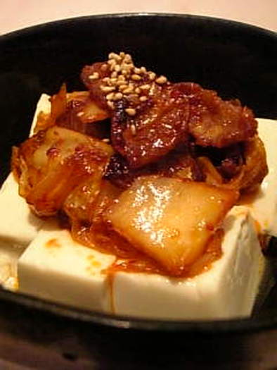 簡単★おいしい　豚キムチ豆腐　の写真
