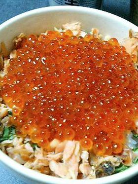 鮭といくらの贅沢親子丼☆
