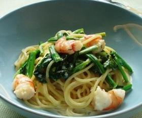 えびとほうれんそうのクリームパスタ