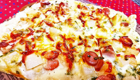 時短【お手軽カルボナーラポテトピザパイ】